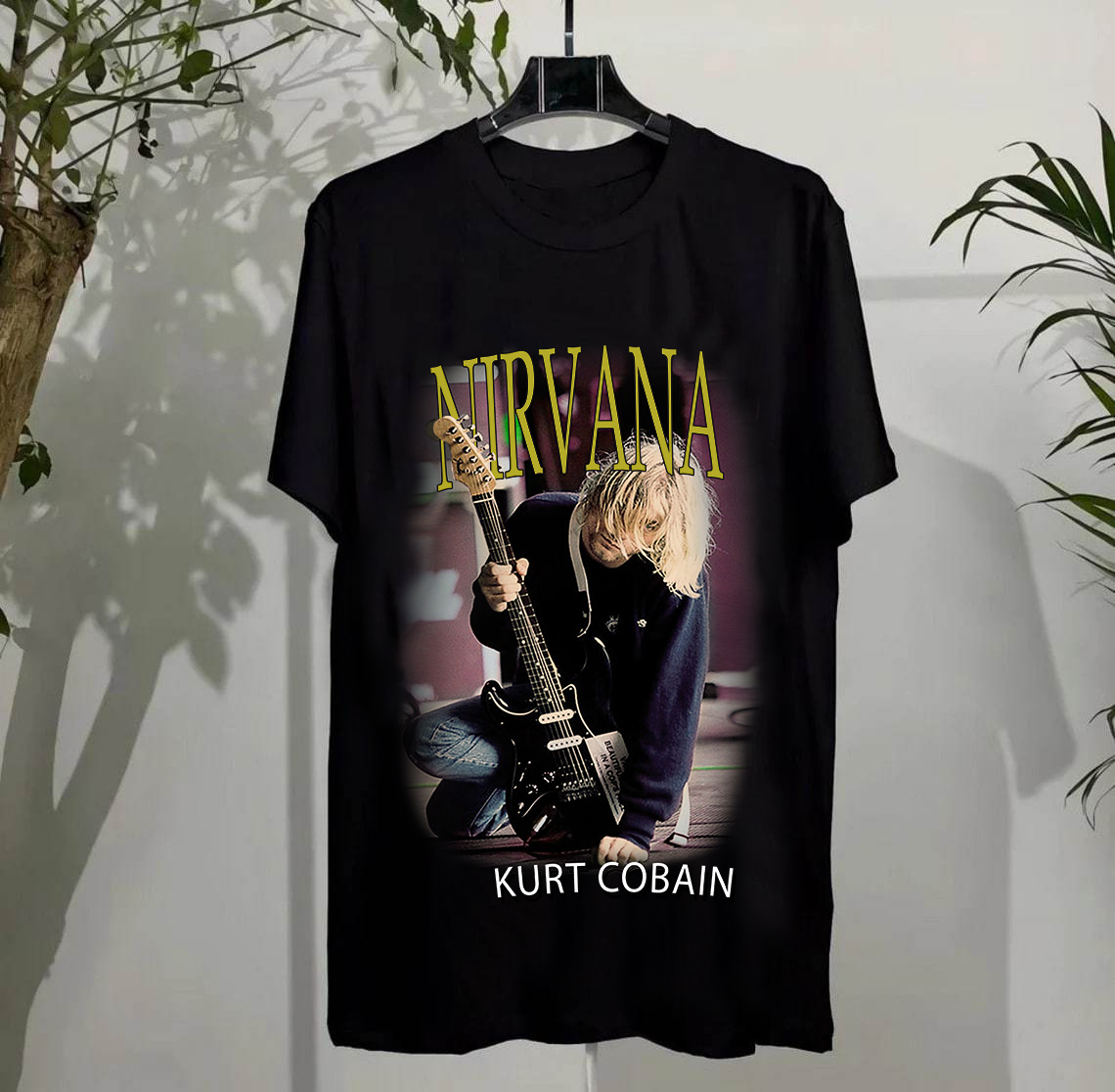 Vintage Nirvana T-shirt Rare Kurt Cobain Retro Grunge Alternative Rock Band Promo Concert Tour Album Merchandise Faded Black Tee