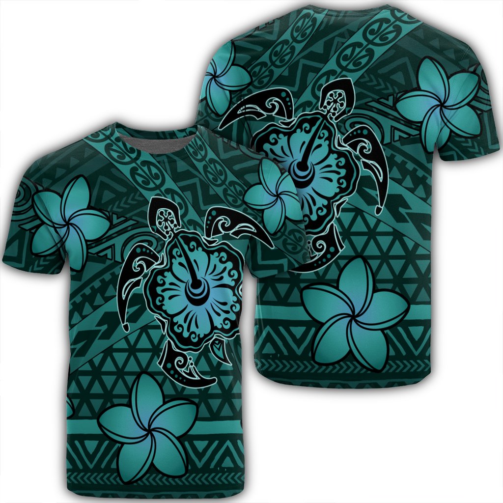 Hawaiian Mix Polynesian Turtle Plumeria Ah Nick Style Turquoise Ha88286