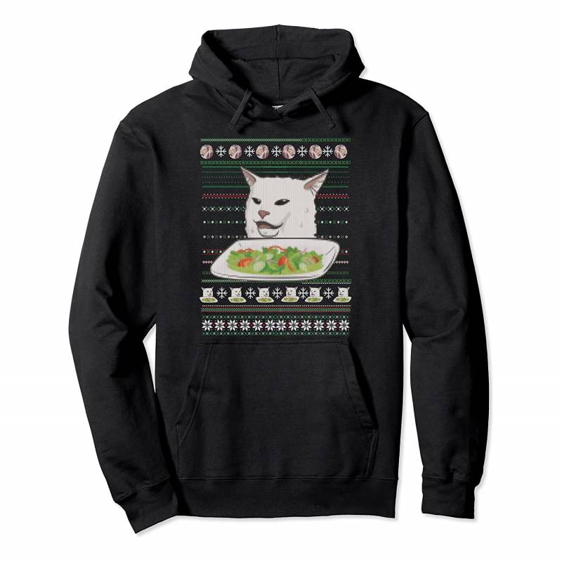 woman yelling at Smudge the Cat Meme ugly sweater Pullover Hoodie, T Shirt, Sweatshirt