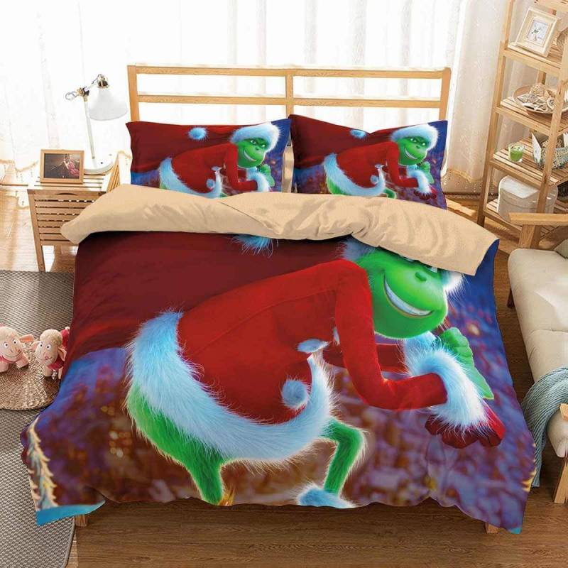 3D Customize The Grinch Bedding Set Duvet Cover Set Bedroom Set Bedlinen