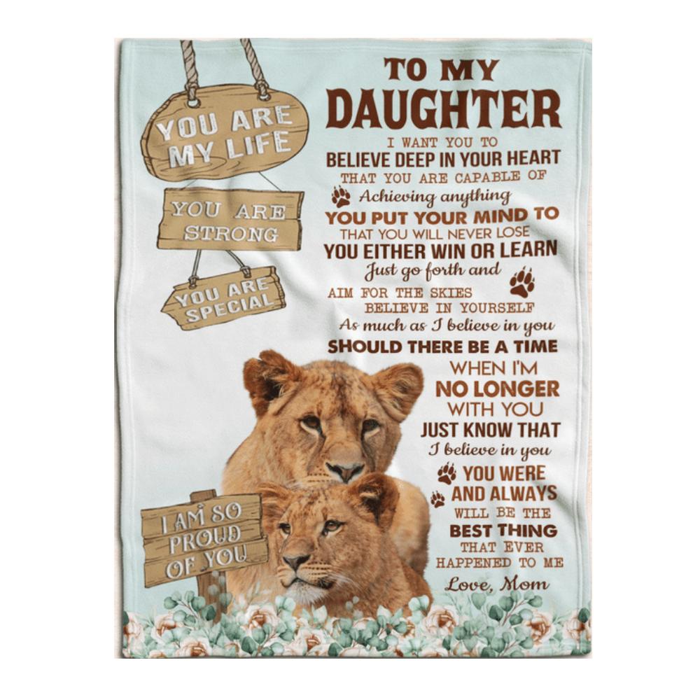 To My Daughter In Your Heart Mom Fleece Blanket Family Gift Home Decor Bedding Couch Sofa Soft And Comfy Cozy