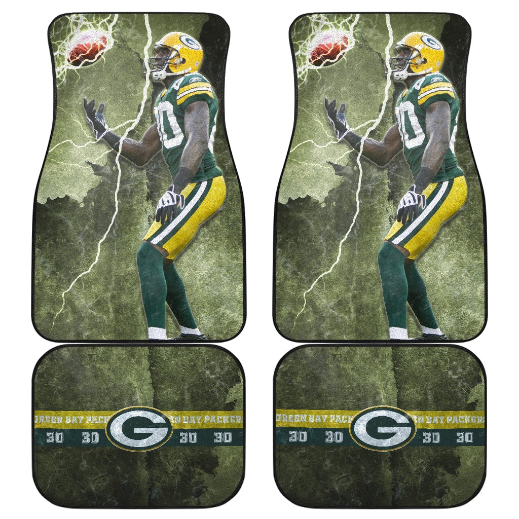 Green Bay Packers American Football Ahman Green 30 Lightning Rugby Ball Car Floor Mats