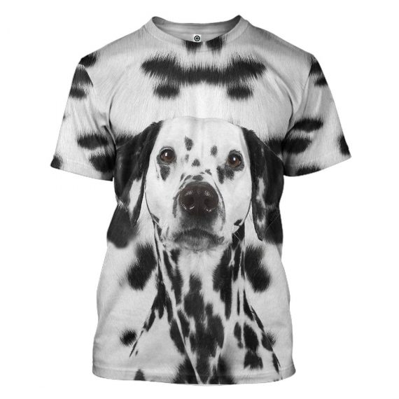 3D Dalmatian Dog Front And Back All Over Print Unisex Tshirt For Dog Lovers