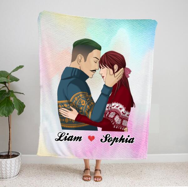 Personalized Couples Throw Blanket – Christmas Gift Ideas For Him – Xmas Gifts For Couples