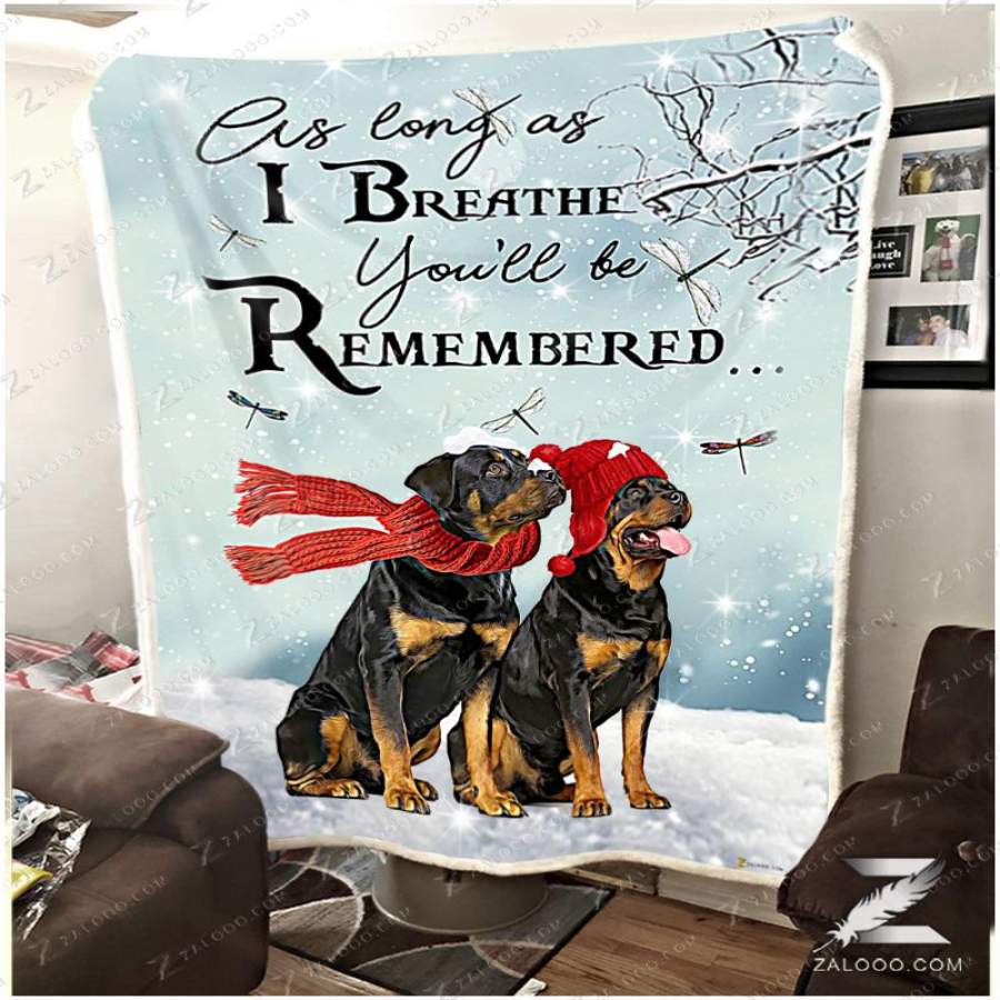 Zalooo – Fleece Blanket – ROTTWEILER – As long as I breathe