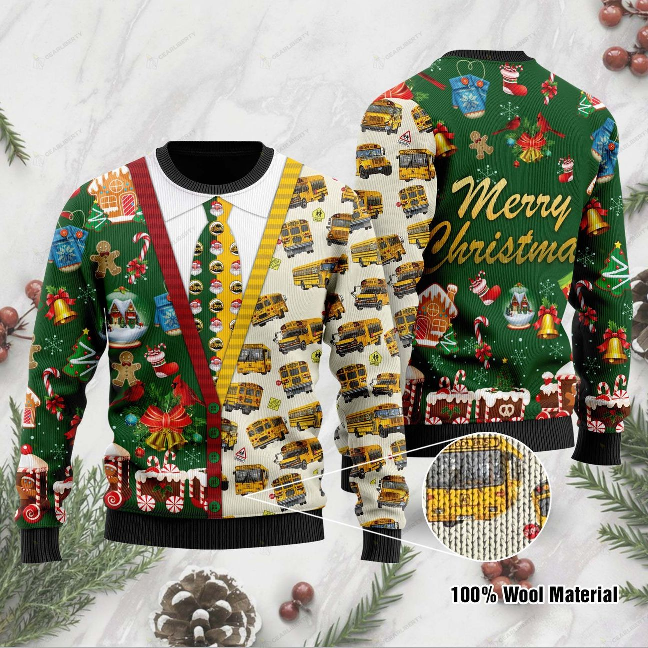 Bus Driver Christmas Ugly Sweater | Unisex | Full Size | Adult | Colorful | US1136