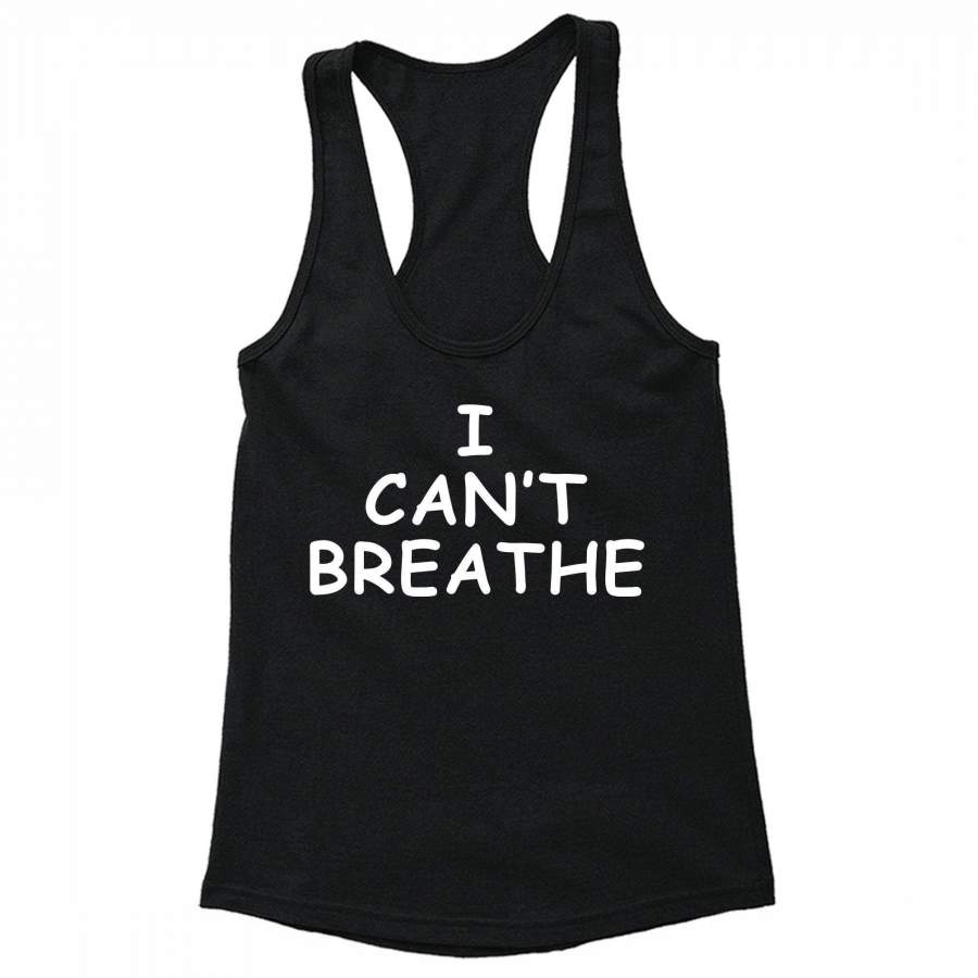 XtraFly Apparel Women’s I Can’t Breathe Black Lives Matter BLM America Racer-Back Tank-Top