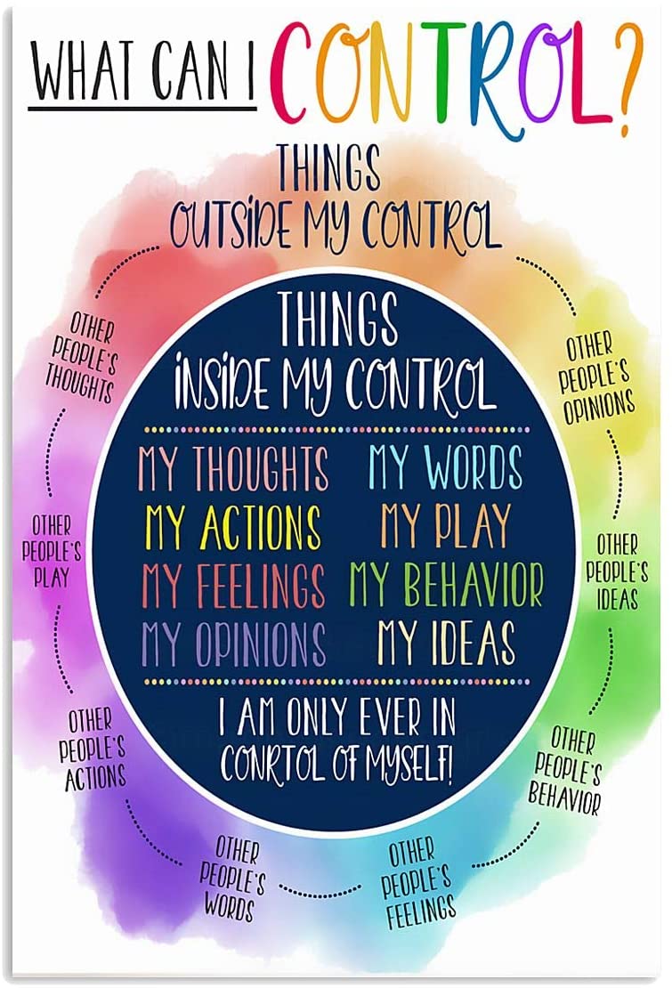 What I Can Control Things Outside And Inside My Control Thoughts Antions Words Ideas Wall Art Hanging Paper Living Bedroom Home Decor No Frame Social Office Poster