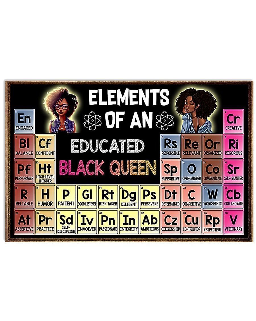 African – Black Art – Elements Of An Educated Black Queen Horizontal Canvas And Poster – Wall Decor Visual Art