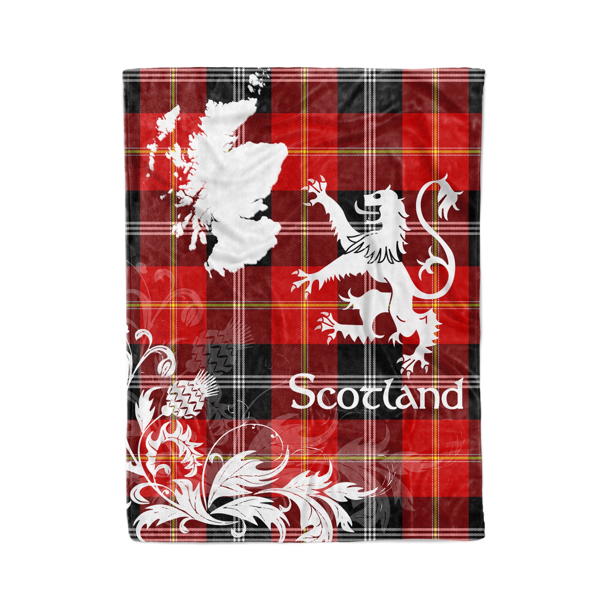 Tartan Plaid Fleece Blanket Tartan Blanket Thistle And Lion Scottish Clan Marjoribanks Plaid Blanket