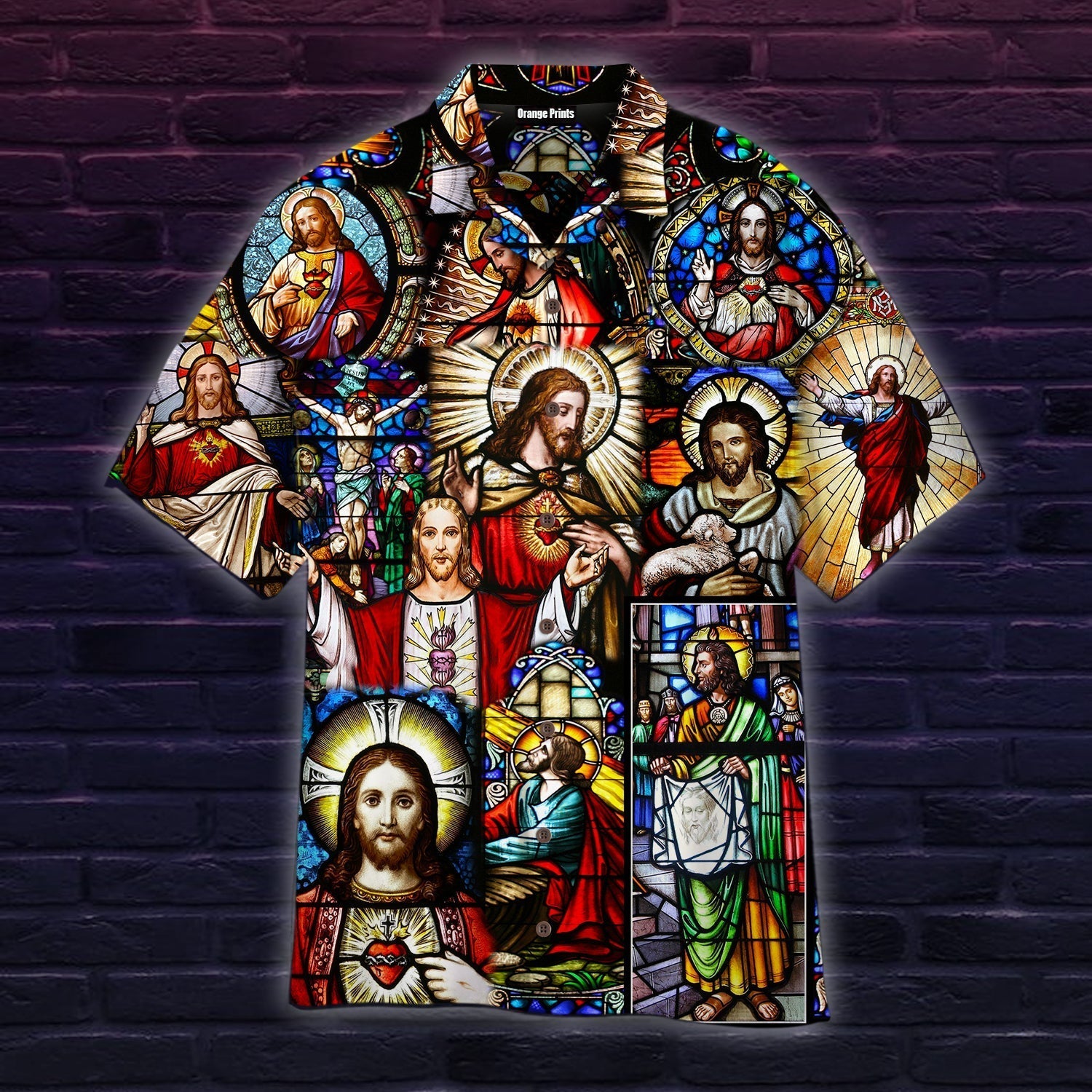 Products Life Of Jesus Stained Glass Aloha Hawaii Shirts For Men And Women Ha111609