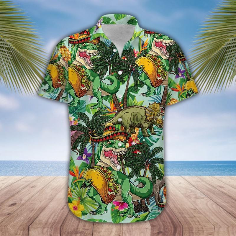 Funny Tacos Green Unisex Hawaii Shirts Ha58692