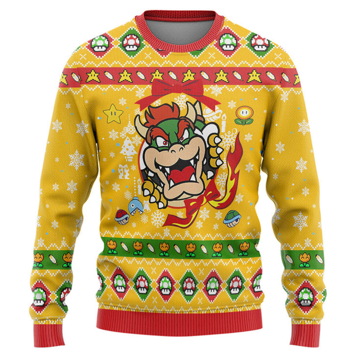 Waybackapparel  Super Mario Bowser Custom Ugly Christmas 3D All Over Print