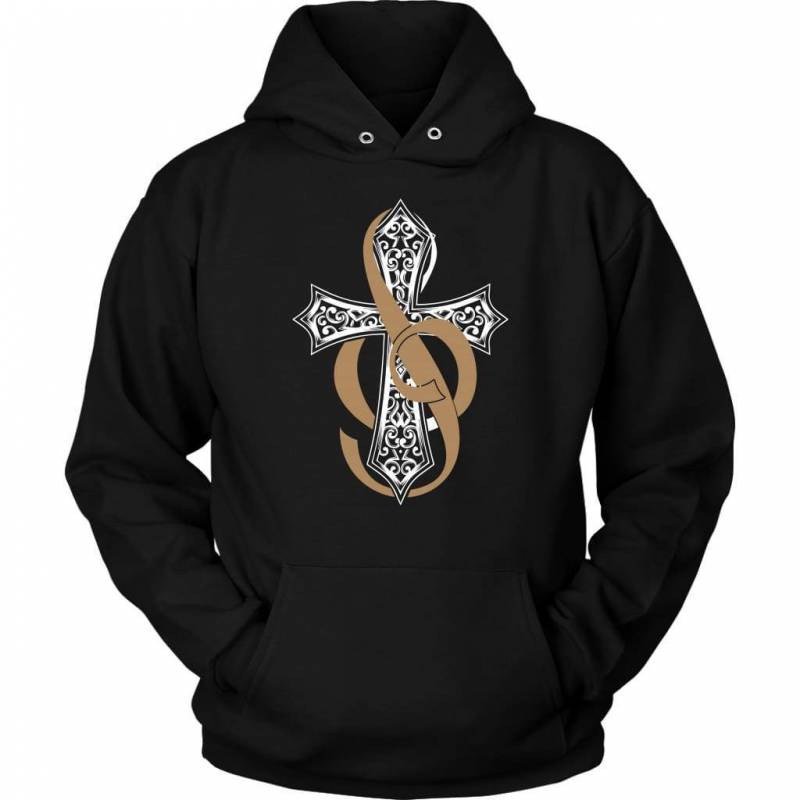 Music symbol with cross hoodie | christian apparel