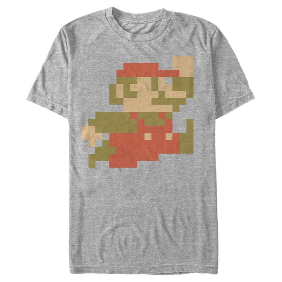 Nintendo Men’s Small Mario T Shirt Charcoal Heather