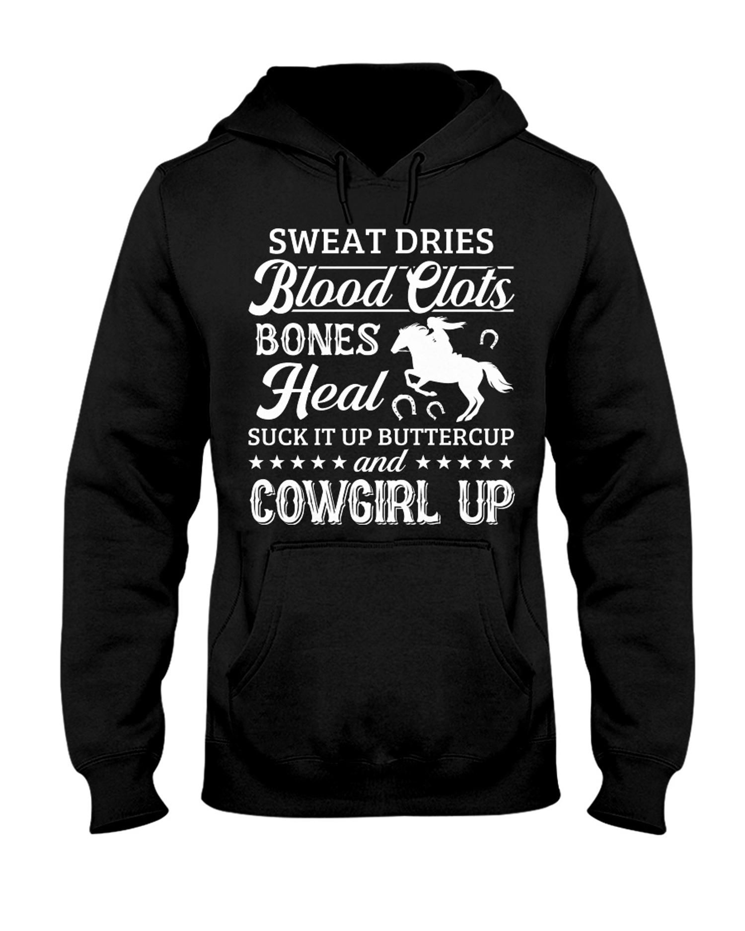 Sweat Blood Clost Cowgirl Horse Hooded Sweatshirt