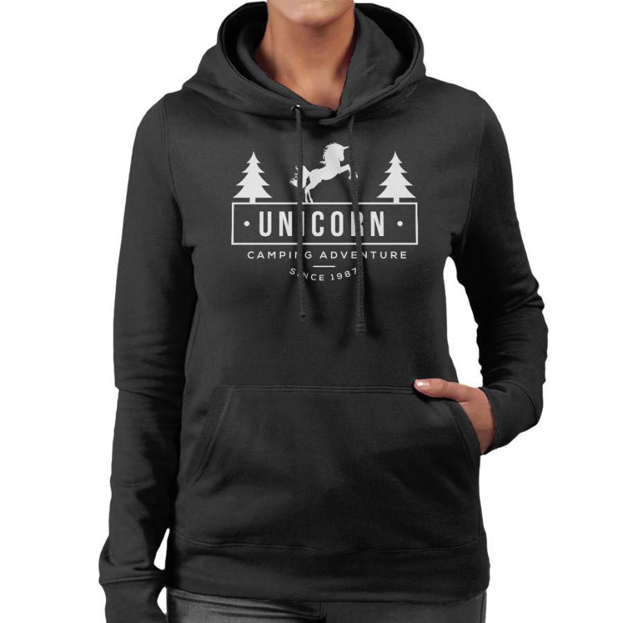 Unicorn Camping Adventure Summer Camp Women’s Hooded Sweatshirt