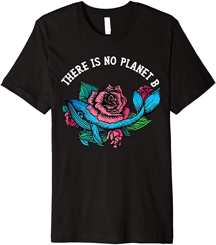 Mens There Is No Planet B Flower Whale Earth Day Vegan Diver Gift Premium T-Shirt