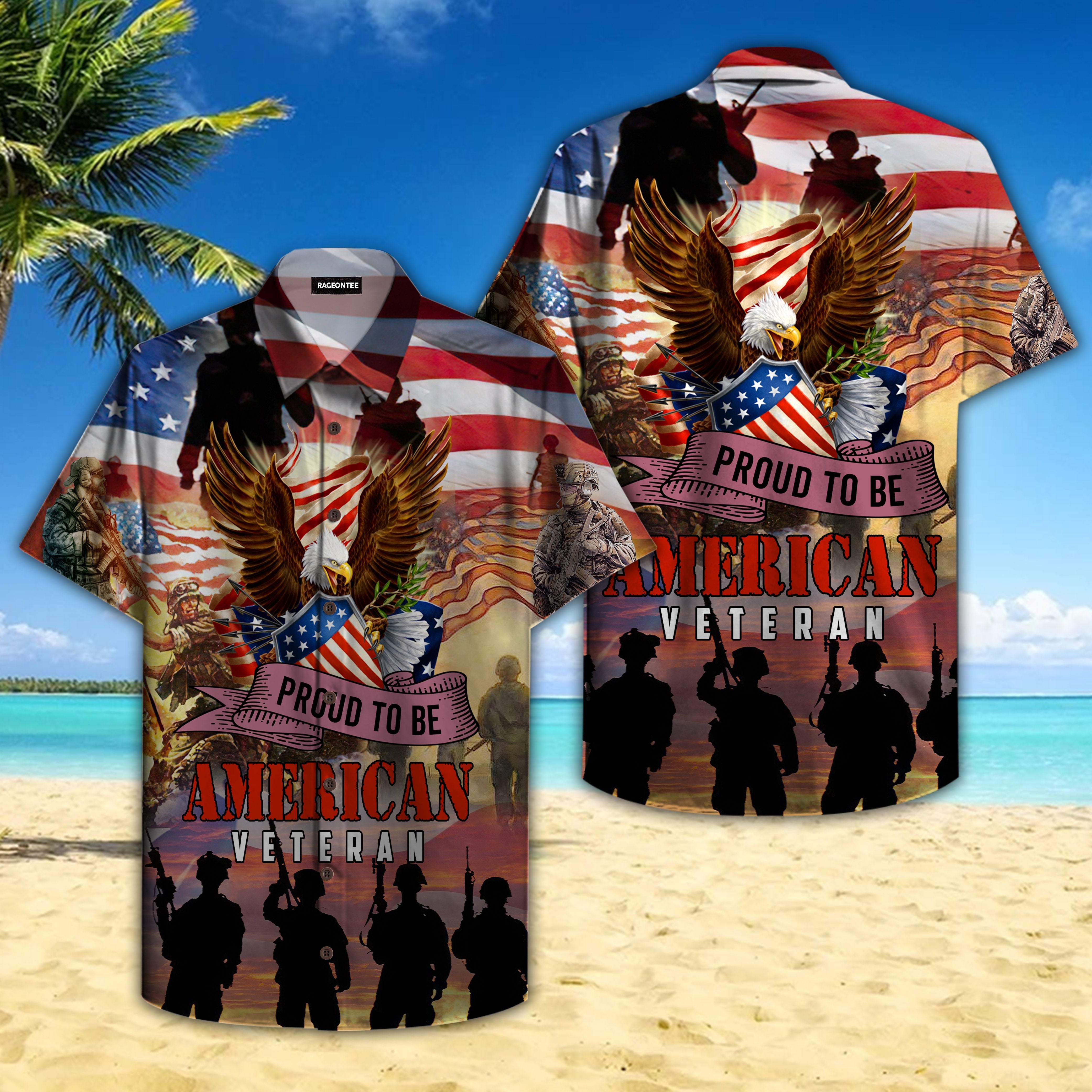 Proud To Be American Veteran Hawaii Shirt For Men Women Adult Ha45291