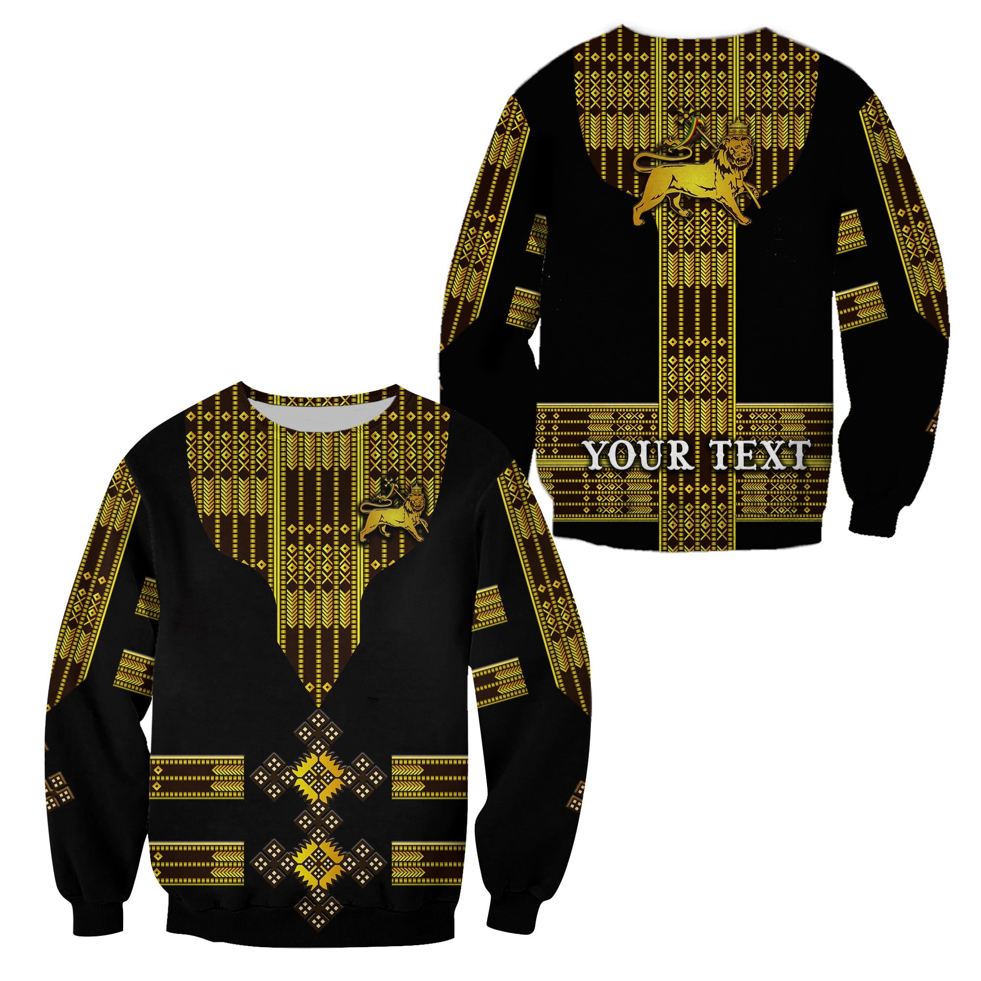 (Custom Personalised) Ethiopia Sweatshirt Ethiopian Lion Of Judah Tibeb Vibes – Black Lt8