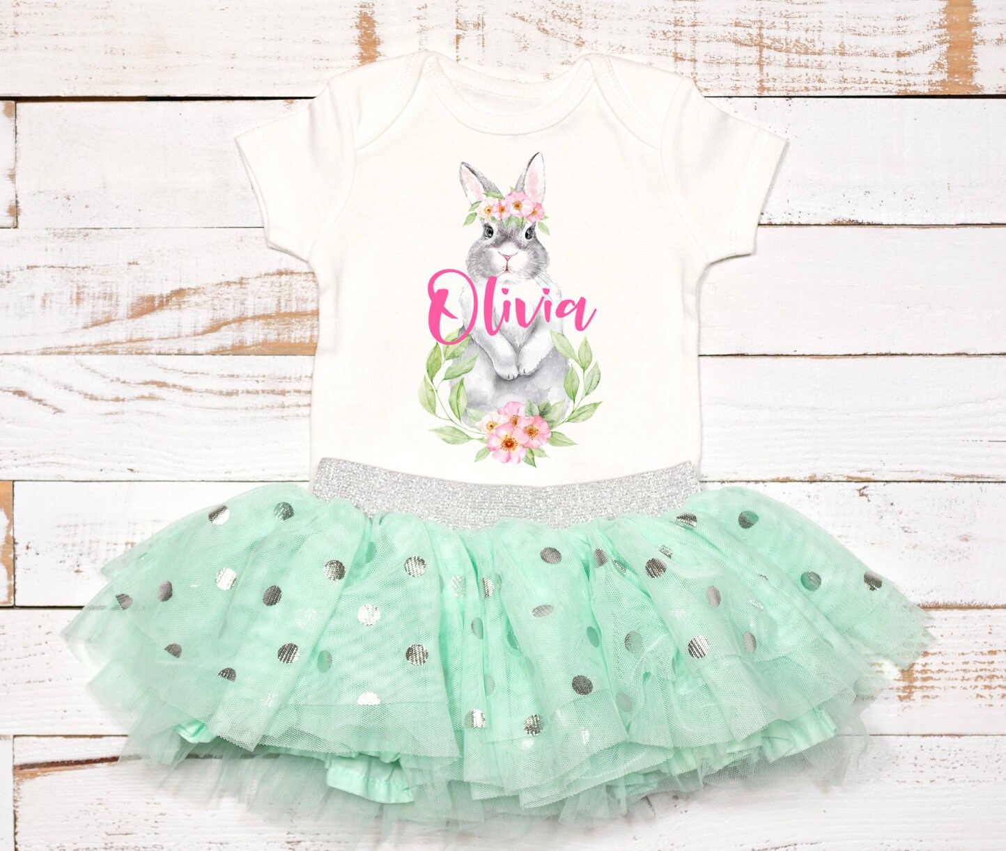 Toddler Easter Shirt, Baby Girl Easter Outfit, Easter Bunny Shirt, Personalized First Easter Outfit, Girl Baby Toddler Easter Dress