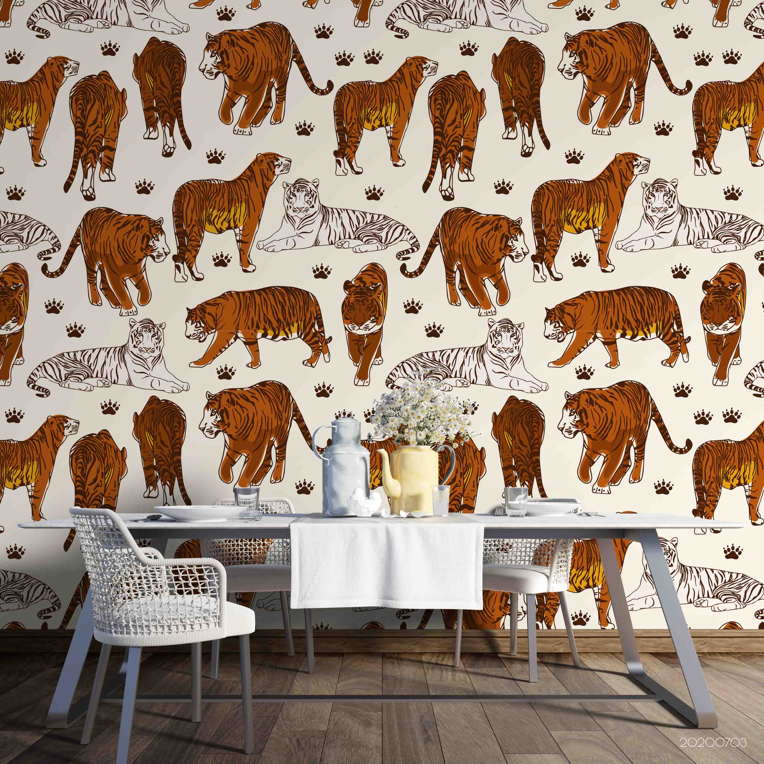 3D Animal Tiger Wall Mural Wallpaper Sf9