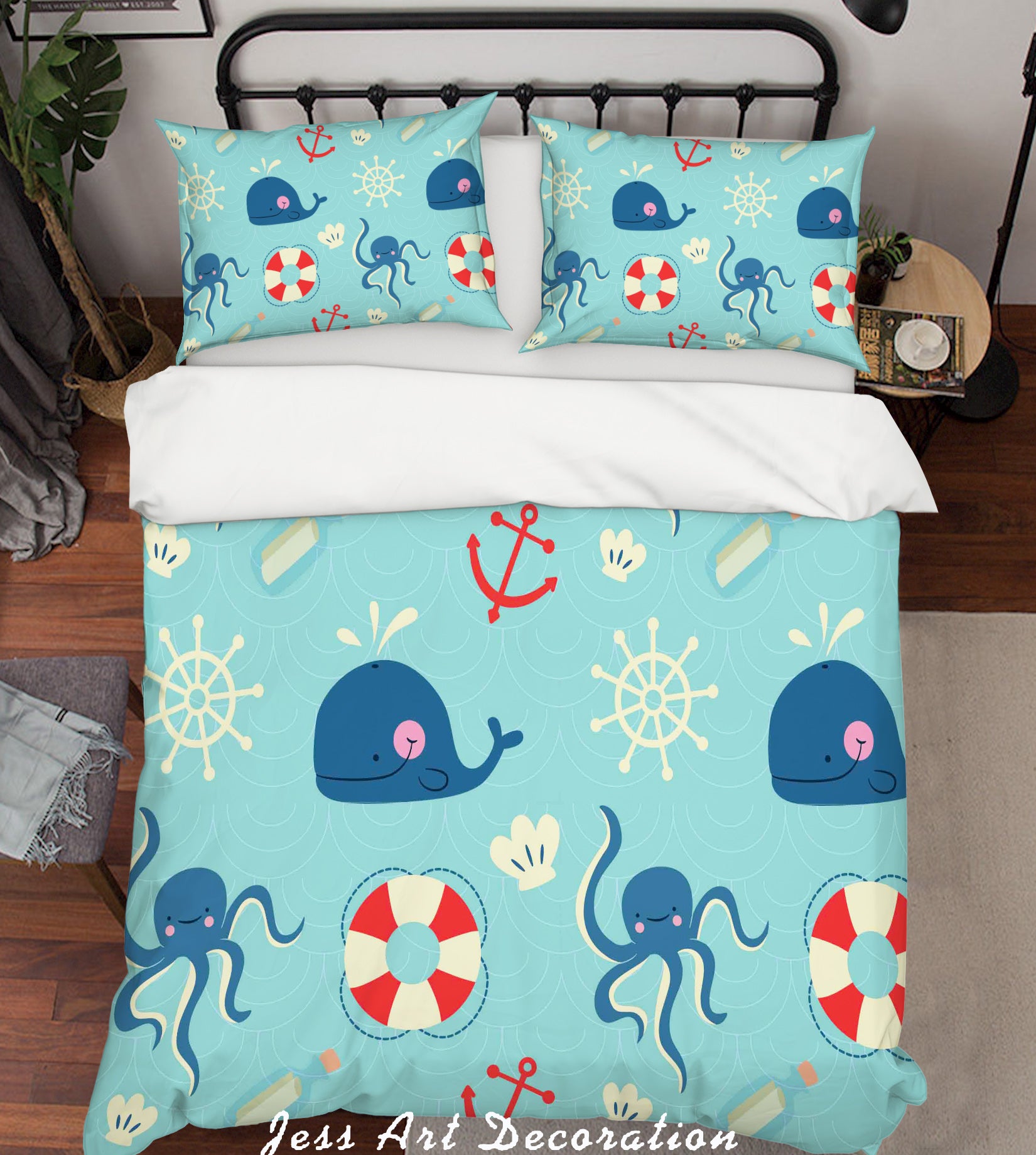 3D Color Cartoon Marine Animal Quilt Cover Set Bedding Set Pillowcases   25