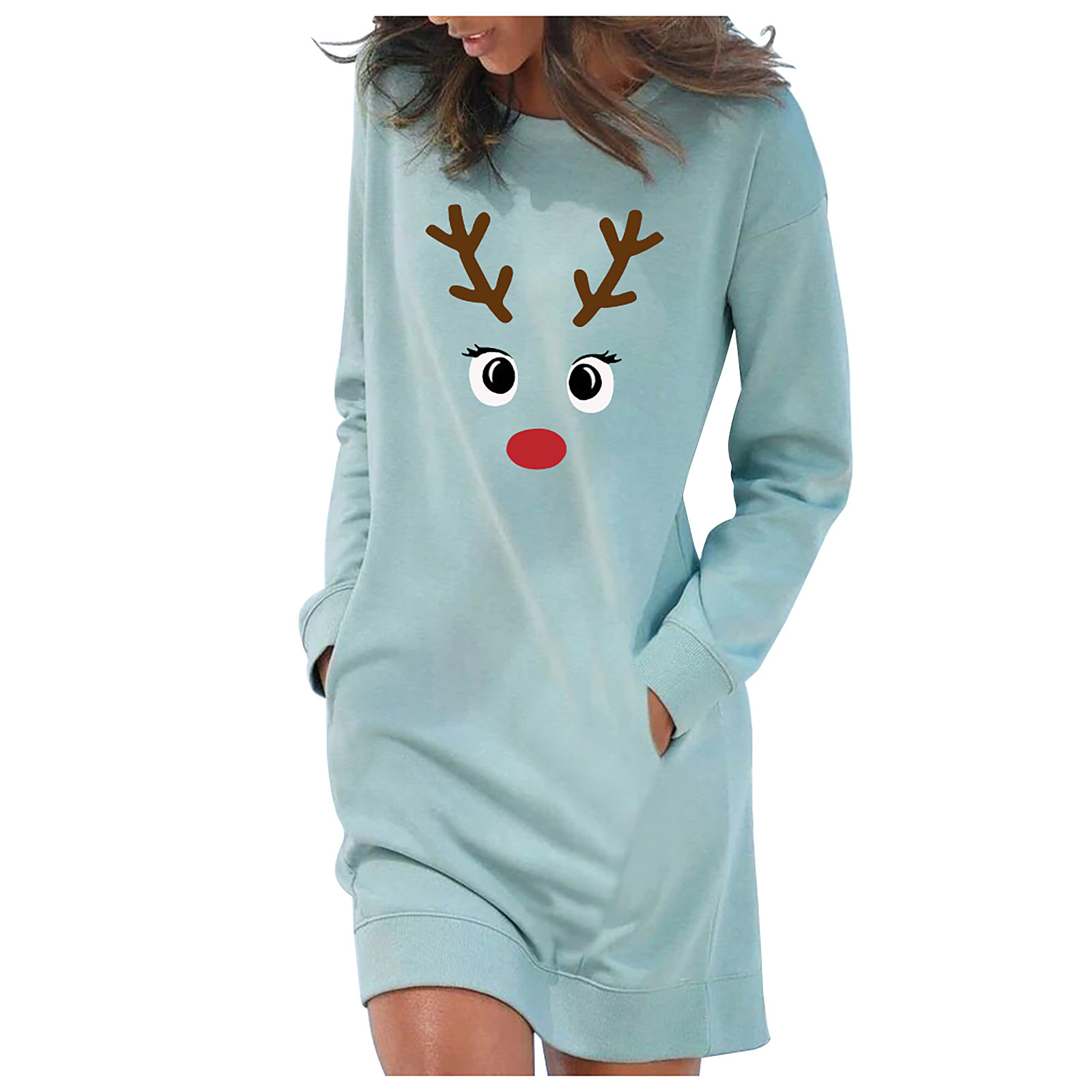 Christmas Snowman Print Sweatshirt Dress Plus Size 2022 Autumn Blusas Femme Crop Top Hoodie Woman Blusas De Verao Mulher 2022 alx