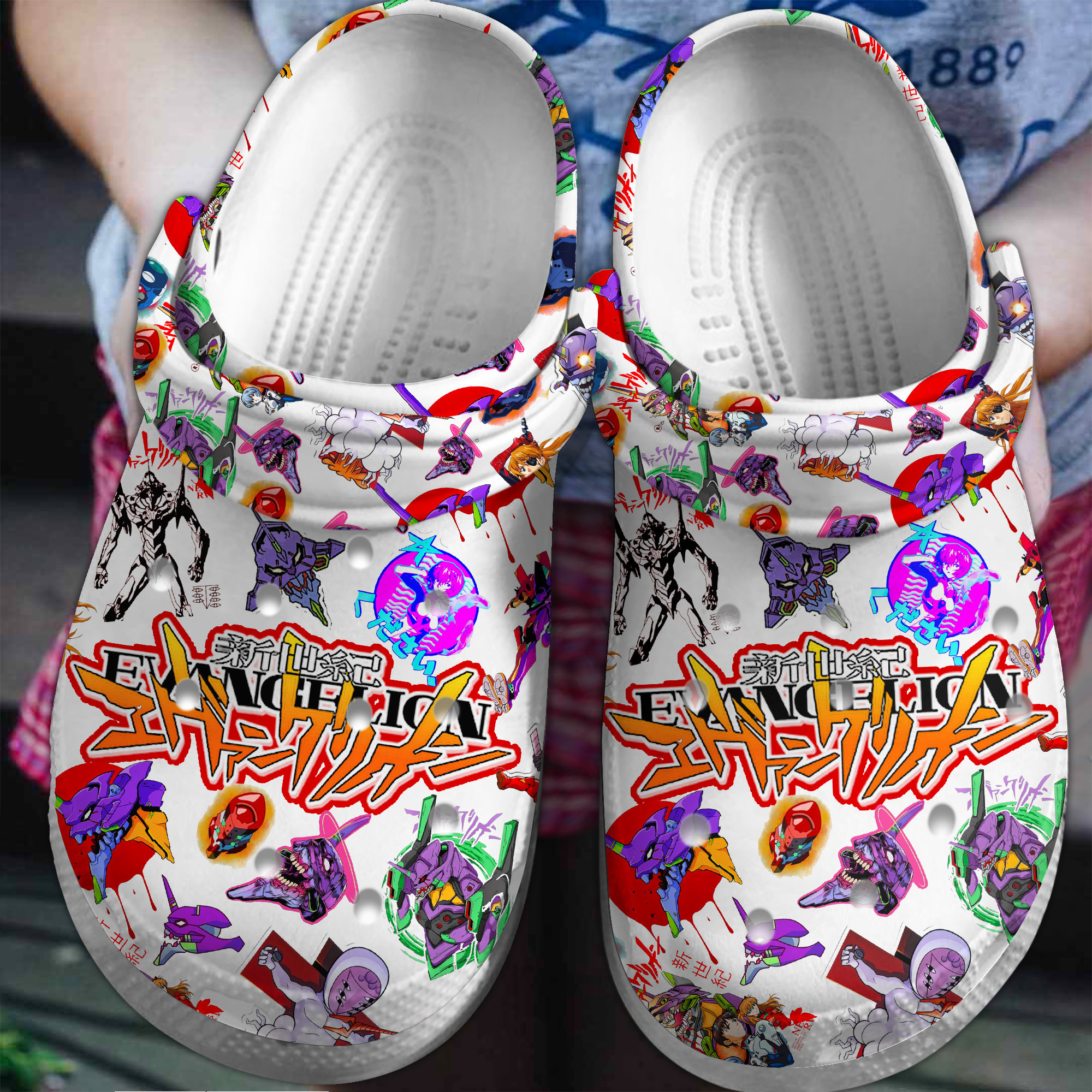 Shin Seiki Evangelion Anime Crocs Crocband Clogs Shoes Comfortable For Men Women and Kids