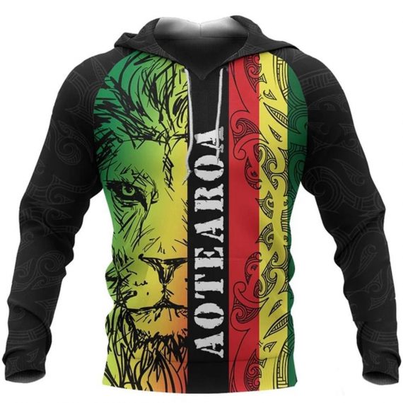 Unisex Hoodie All Over Print Lion Gifts Aotearoa Lion Hoodie Maori Koru Pattern Us Unisex Size Hoodie