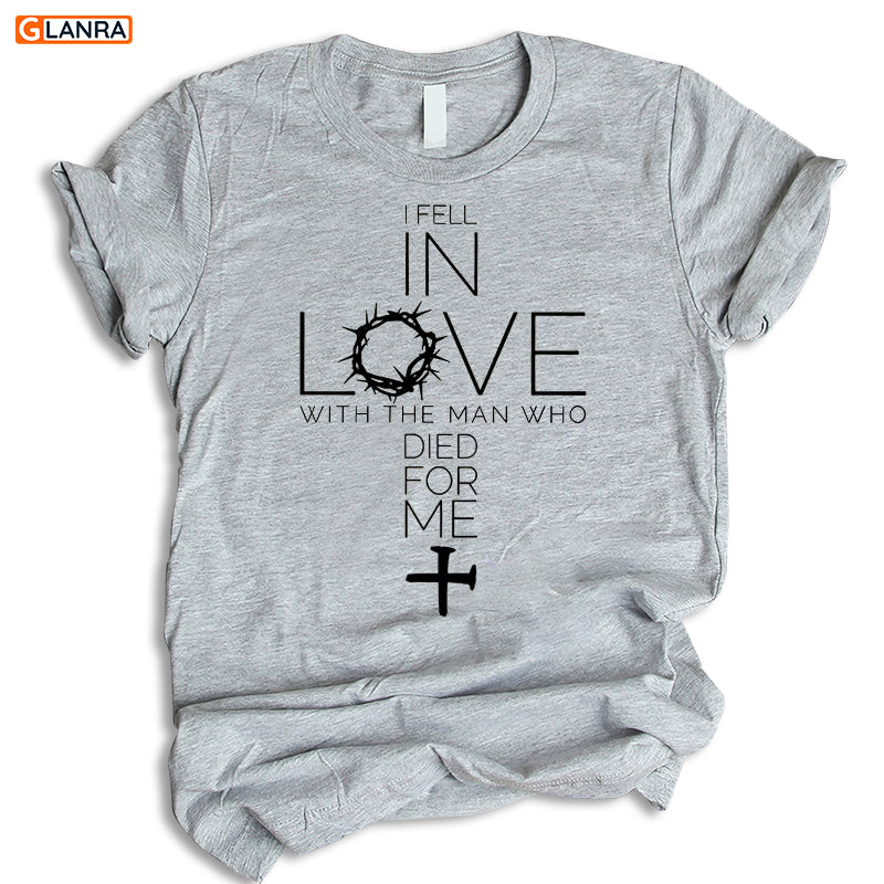 I Feel In Love With The Man Who Died For Me T-Shirt/Hoodie, Jesus T-Shirt/Hoodie, Gift For Jesus Lovers