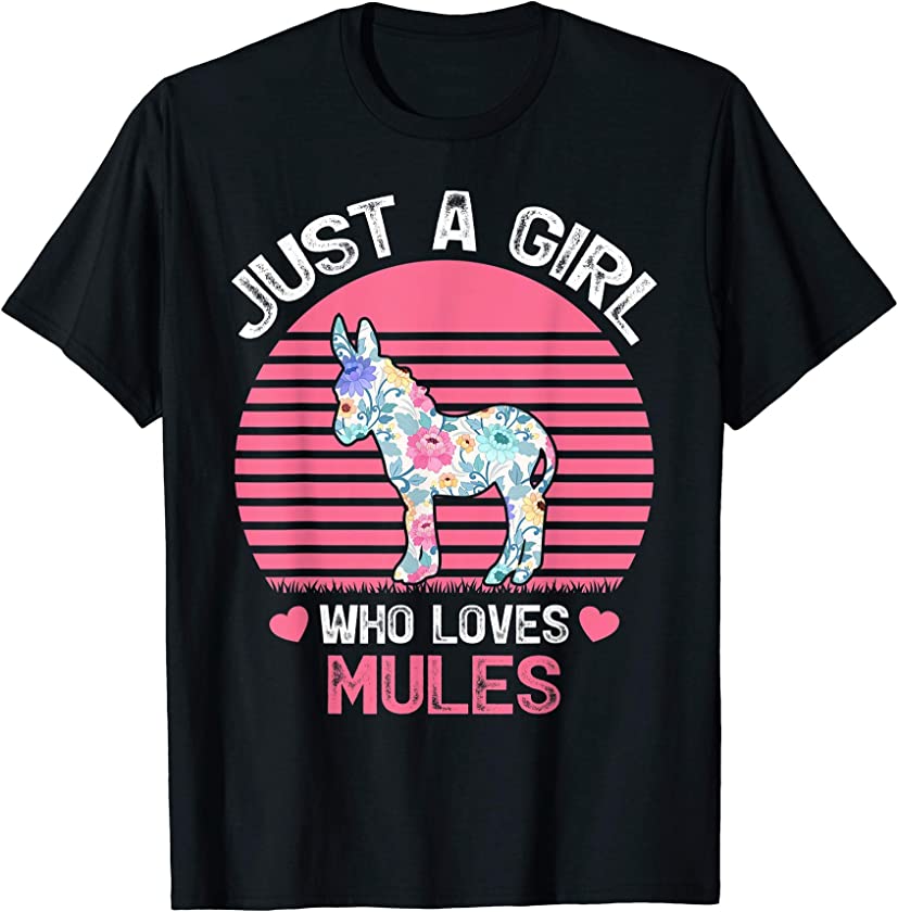 Vintage Retro Mule Lover Just A Girl Who Loves Mules T-Shirt