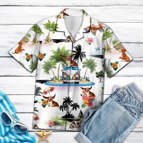 Basset Hound Hawaii Shirt Unisex Adult Ha27015