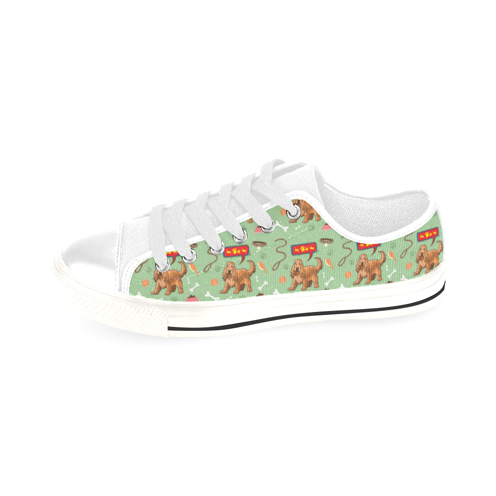 American Cocker Spaniel Pattern White Men’s Classic Canvas Shoes/Large Size