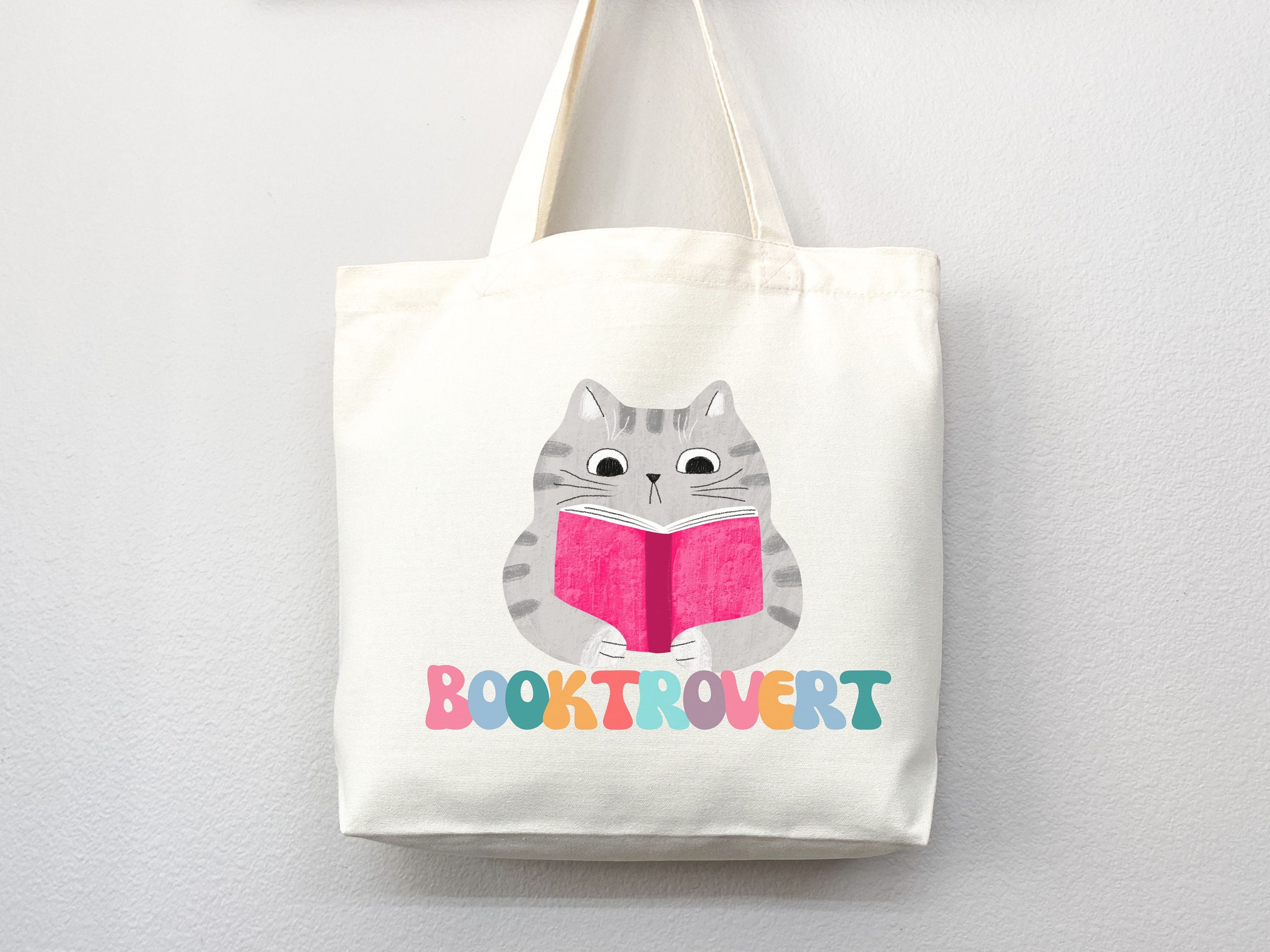 Booktrovert Tote Bag, Book Lovers Tote, Gift for Book Lover, Gift For Bookworms, Gift For Teachers, Readers’ Tote,Library Tote,aesthetic bag