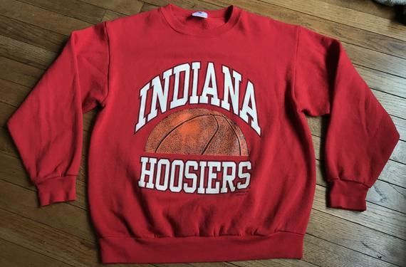 Vtg 90S Indiana Hoosiers Crewneck Shirt Logo University Basketball Delta T-Shirt