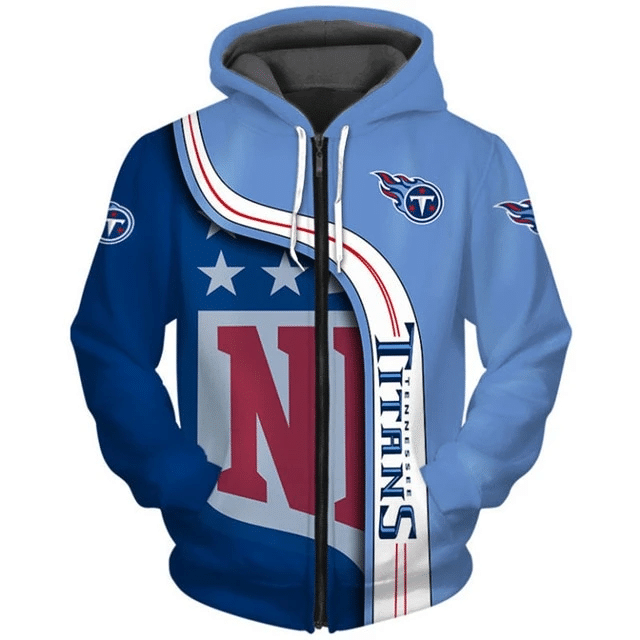 Tennessee Titans Curved Stripes 10 Unisex 3D Hoodie Gift For Fans