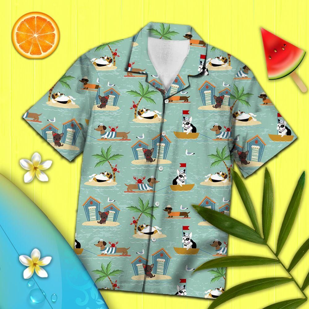 Aloha Shirt Dog On Vacation Hawaii Ha56269