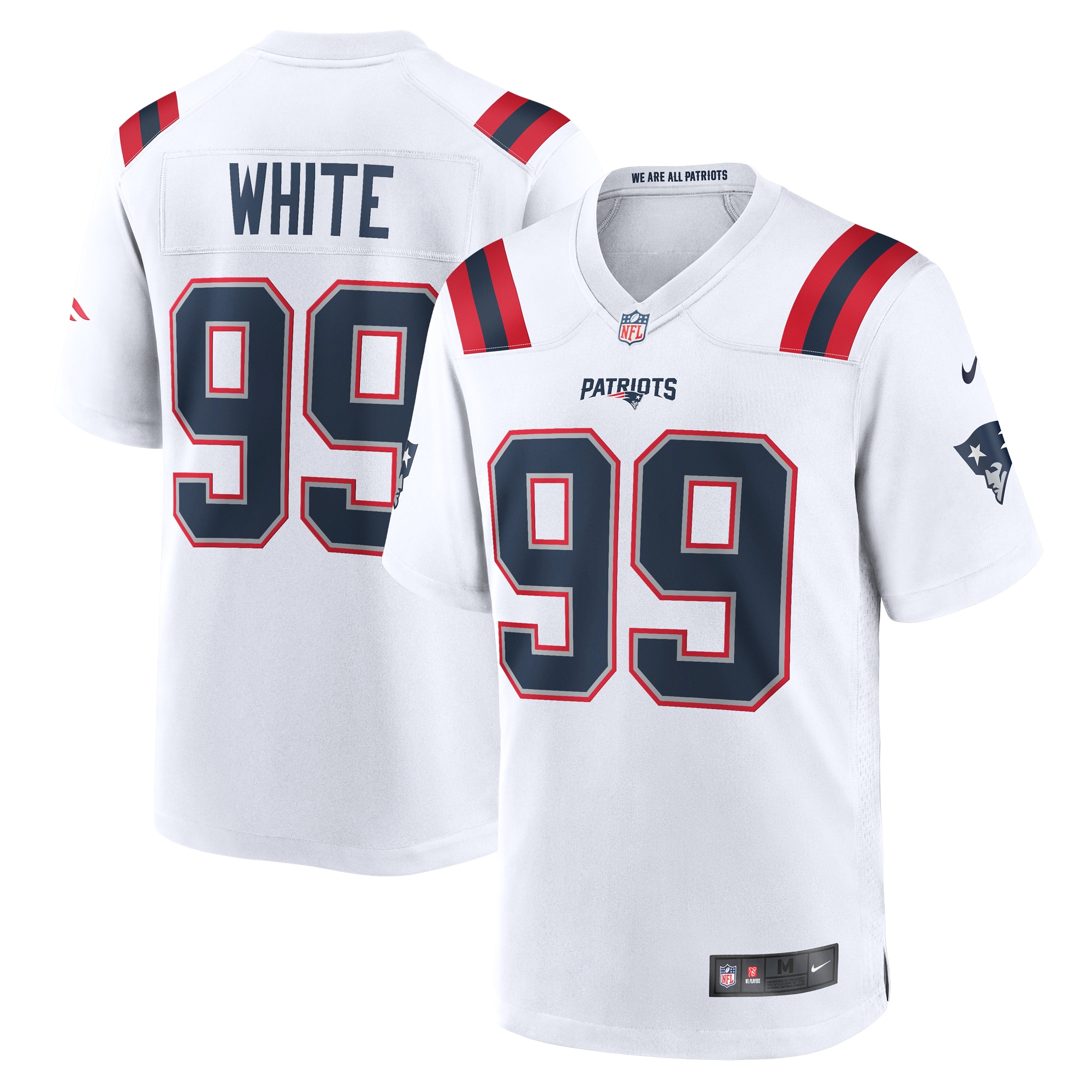 Keion White New England Patriots Game Jersey – White