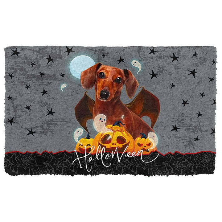 Waybackapparel Halloween Vampire Dachshund Custom 3D Doormat