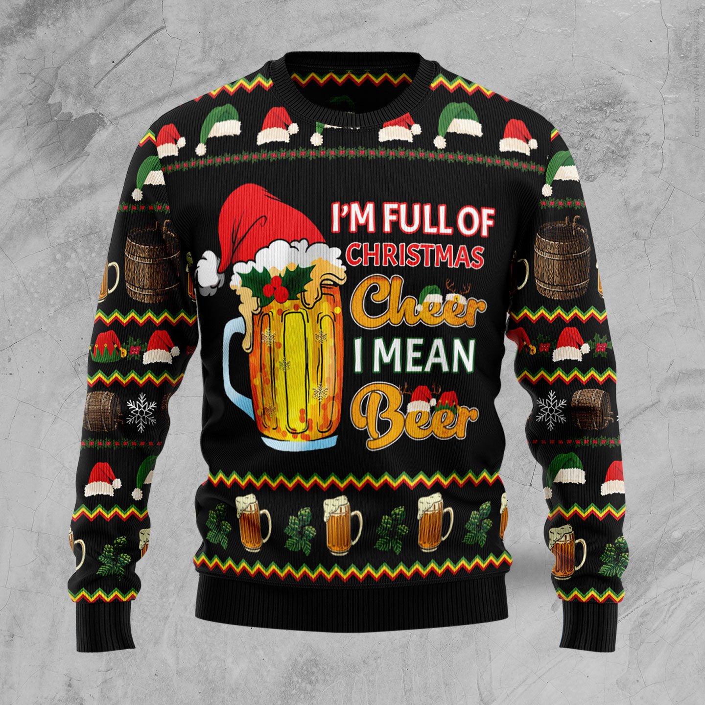 Christmas Cheer Beer TG51125 unisex womens & mens, couples matching, friends, beer lover, funny family ugly christmas holiday sweater gifts (plus size available)