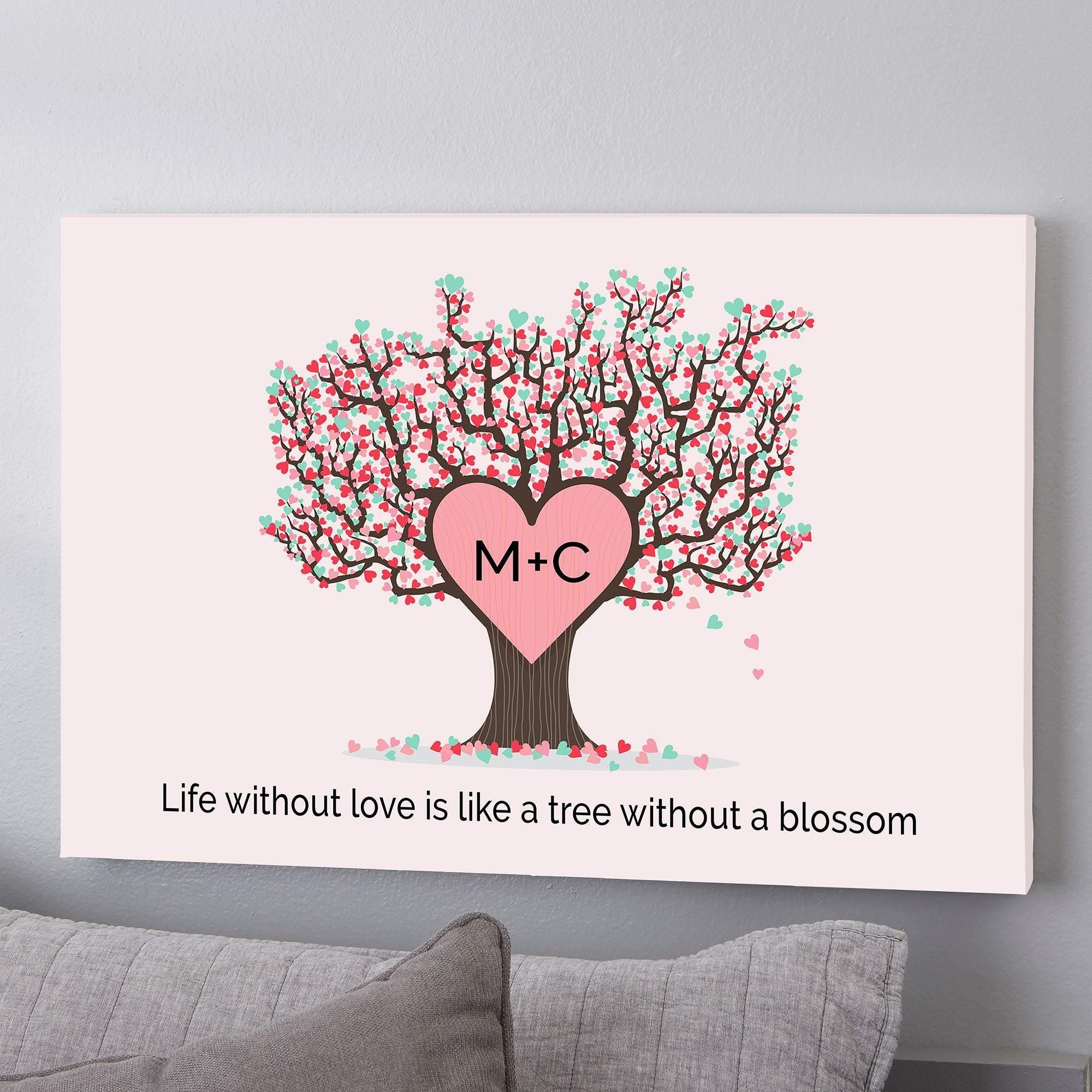 [Personalized Name] Tree Of Love – Perfect Gift Idea For Couple, Gift For Family , Gift For Home Decor, Best Idea Gift – Matte Canvas, Wall Art, Canvas Prints