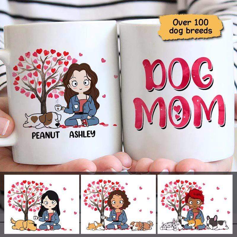 Dog Mom Pink Watercolor Personalized Mug