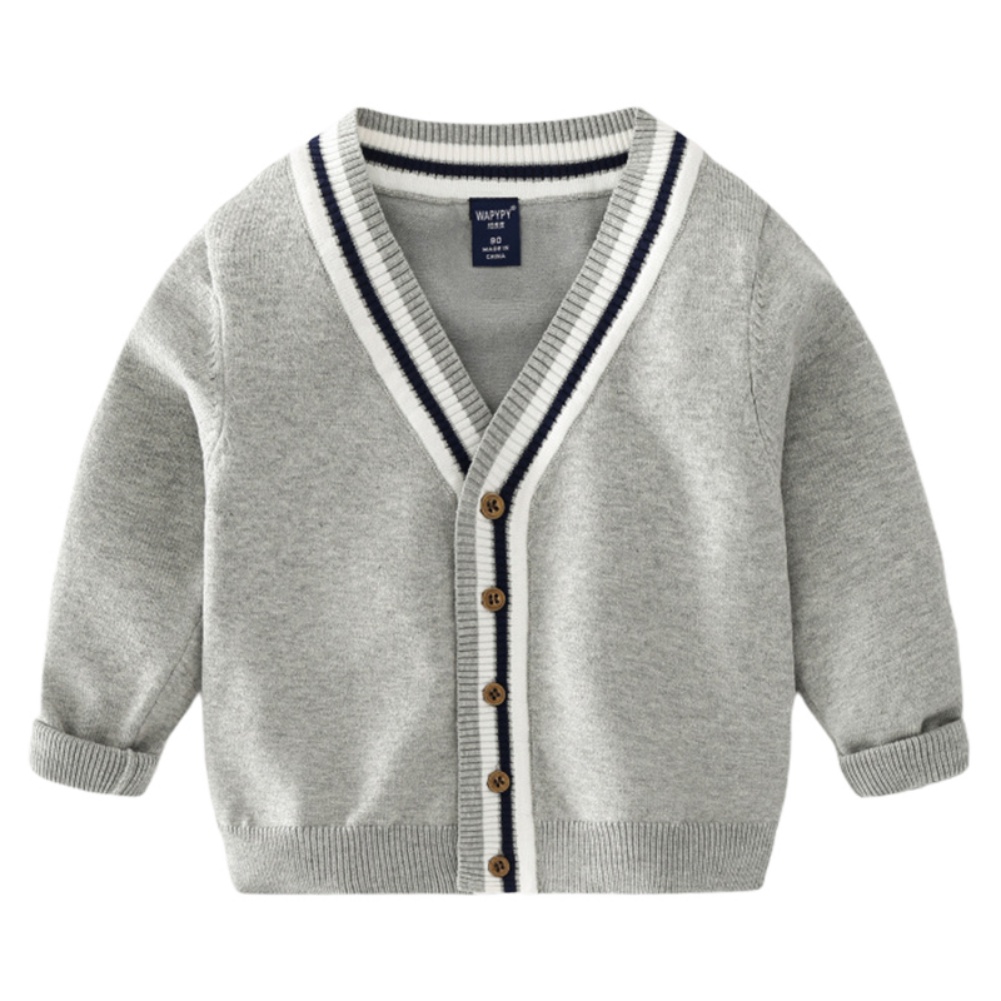 Autumn Children Boy Sweater Casual Cardigans Boys Fashion Spring V-neck Cardigans For Kids 2-6 Years alx