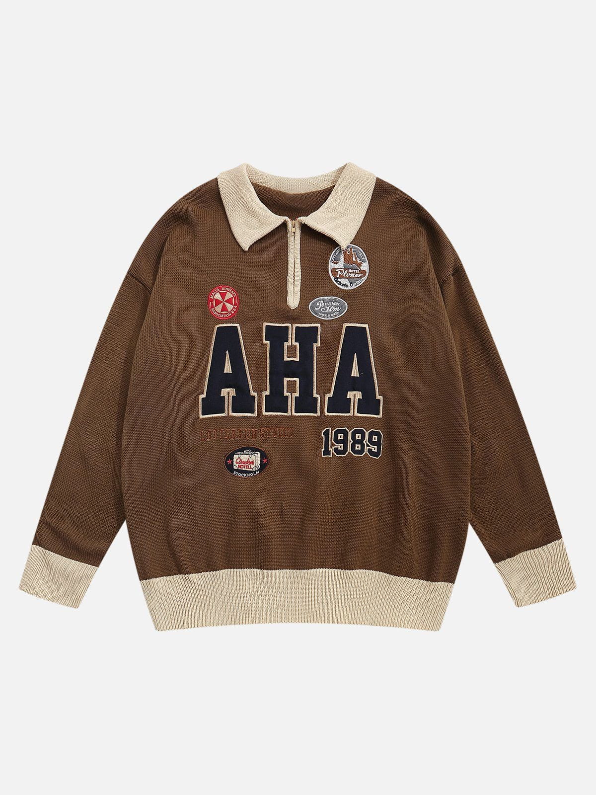 Talishko™ – “Aha” Print Embroidery Sweater