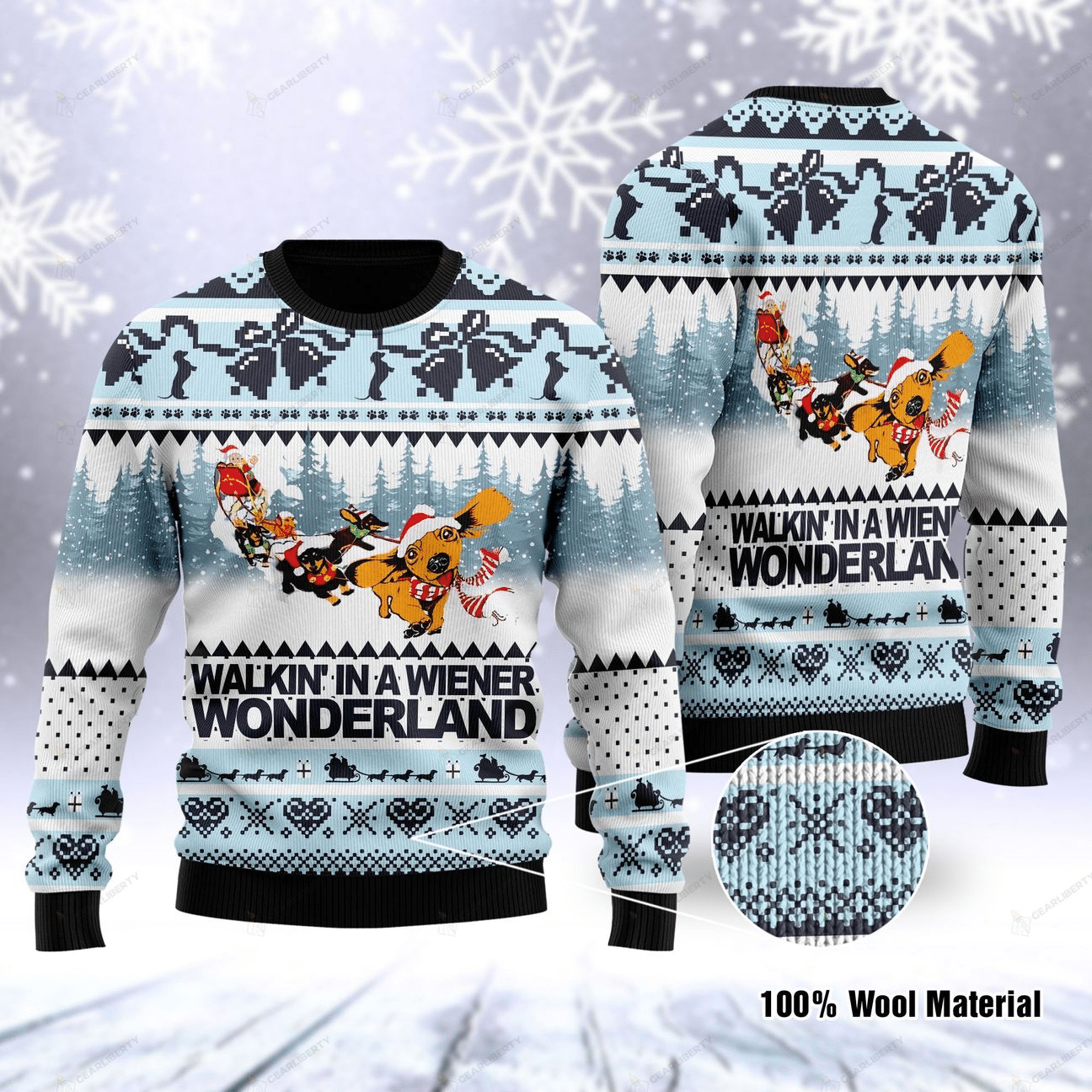 WALKIN’ IN A WIENER CHRISTMAS UGLY SWEATER HN141253