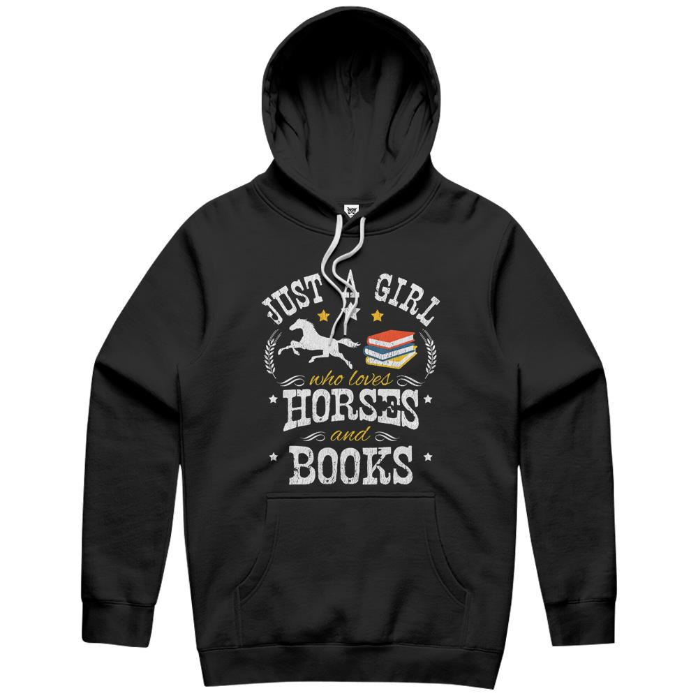 Horse Lover, Just A Girl Who Loves Horses & Books Hoodie