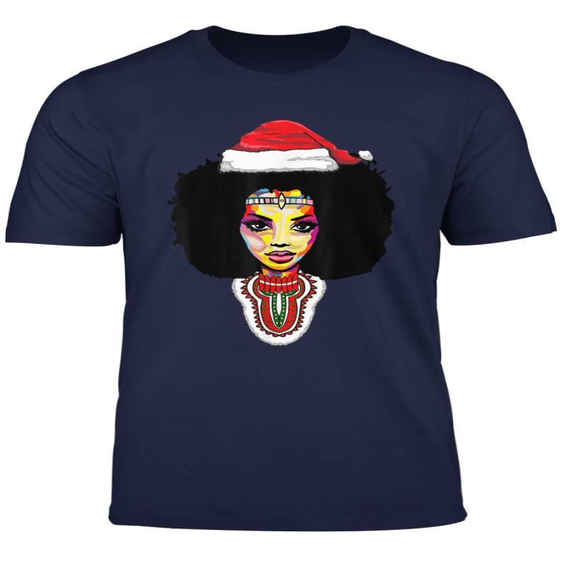 Santa African American Christmas Shirts For Women Melanin T Shirt