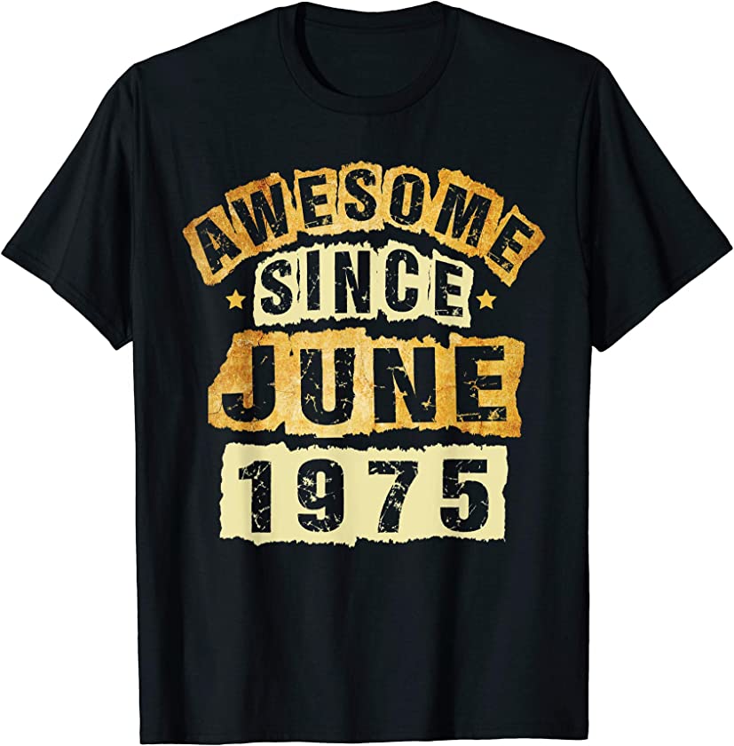 Vintage June 1975 45 Year Old 45th Birthday Gift Men Women T-Shirt