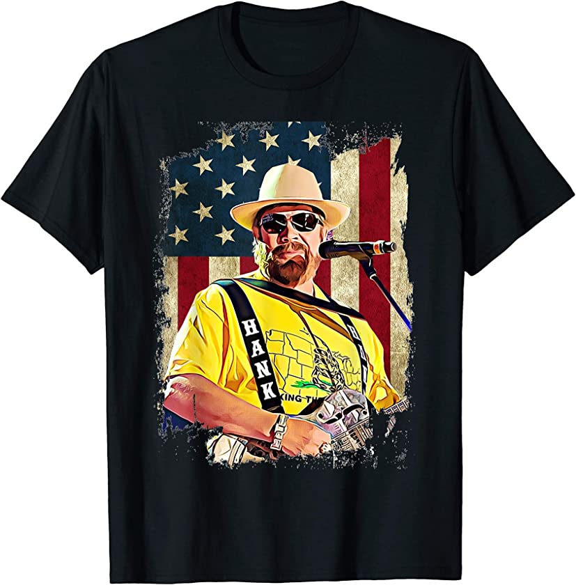 Bocephus Vintage Hank Jr Arts Williams Music Flag American T-Shirt